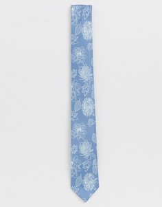 Синий галстук с цветочным принтом Twisted Tailor - Синий
