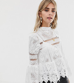 Топ с баской и расклешенными рукавами Boohoo - Белый