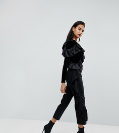 Брюки с отделкой рюшами River Island - Серый
