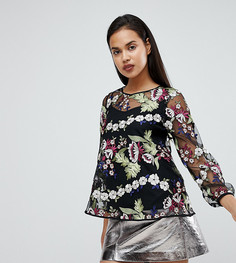 Кружевной топ с вышивкой River Island - Мульти