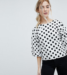 Топ в горошек с объемными рукавами Miss Selfridge - Мульти