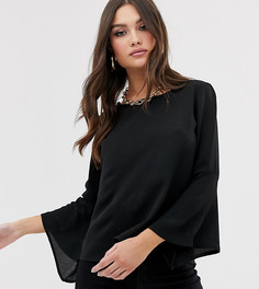 Черная базовая блузка с расклешенными рукавами Boohoo - Черный