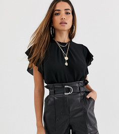 Черная блузка с оборками на рукавах Boohoo - Черный