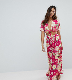 Пляжная юбка макси с цветочным принтом Boohoo - Мульти