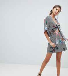 Юбка в полоску с цветочным принтом PrettyLittleThing - Мульти