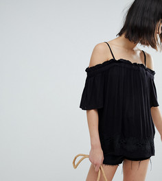 Топ с ажурной вставкой River Island - Черный