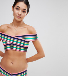 Разноцветные плавки бикини с заниженной талией и декоративной строчкой River Island - Фиолетовый