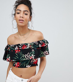 Топ с цветочным принтом Missguided - Черный