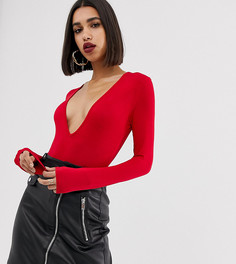 Красное боди с глубоким вырезом Missguided - Красный
