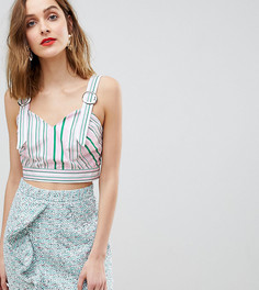Кроп-топ в полоску River Island - Розовый