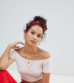 Кроп-топ в рубчик с открытыми плечами Miss Selfridge - Розовый