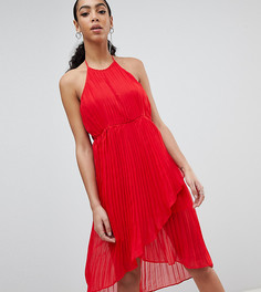 Плиссированное платье миди с халтером Missguided - Красный