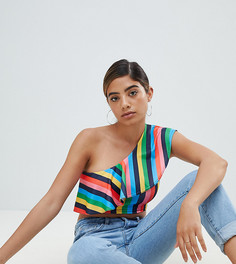 Топ на одно плечо в полоску Missguided - Мульти