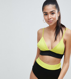 Бикини-топ колор блок PrettyLittleThing - Зеленый