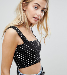 Кроп-топ в горошек с открытой спиной Boohoo - Черный