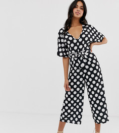 Комбинезон с широкими штанинами и принтом в крупный горошек Boohoo - Мульти