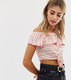 Топ в красную полоску с открытыми плечами Miss Selfridge - Мульти
