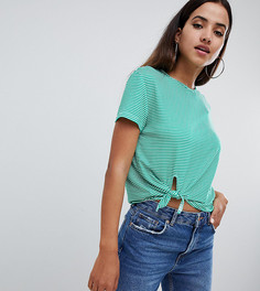 Топ в полоску с узелком Missguided - Зеленый
