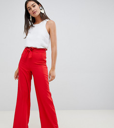 Красные широкие брюки с завязкой на поясе Miss Selfridge - Красный