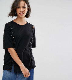 Футболка со шнуровкой Pull&Bear - Черный