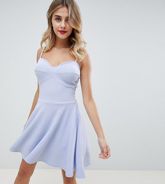 Короткое приталенное платье на бретельках Boohoo - Синий