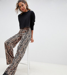 Широкие брюки с леопардовым принтом Miss Selfridge - Коричневый