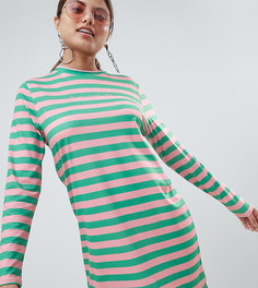 Платье-футболка в полоску PrettyLittleThing - Зеленый