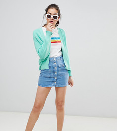 Голубая джинсовая юбка на пуговицах Pull&Bear - Синий