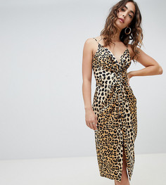 Платье с леопардовым принтом River Island - Коричневый