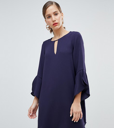 Темно-синее свободное платье с рукавами клеш River Island - Темно-синий