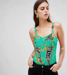 Зеленое боди с принтом River Island - Зеленый