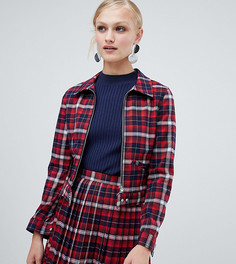Короткая куртка в клетку с карманами Monki - Мульти