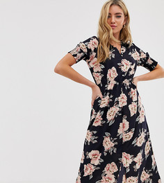 Платье миди на пуговицах с цветочным принтом Boohoo - Мульти
