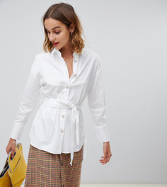 Белая оversize-рубашка с поясом River Island - Белый