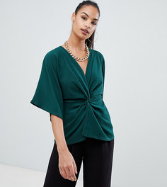 Темно-зеленый топ с широкими рукавами Boohoo - Зеленый