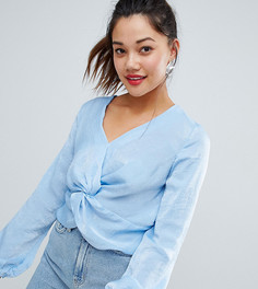 Топ свободного покроя с перекрученной отделкой New Look - Синий