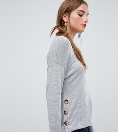 Трикотажный oversize-топ с пуговицами Stradivarius - Серый
