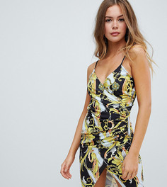 Платье на бретелях с запахом и принтом Missguided - Мульти
