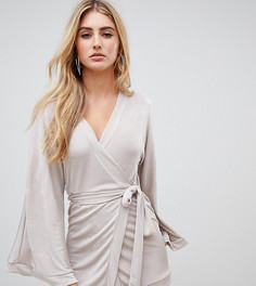 Платье миди с глубоким вырезом Missguided - Серебряный