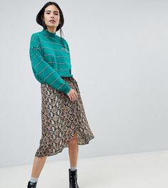 Юбка миди со змеиным принтом Bershka - Мульти