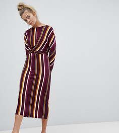 Платье в полоску с поясом Bershka - Мульти