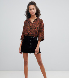 Вельветовая юбка-трапеция Bershka - Черный