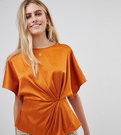 Блузка цвета ржавчины с перекрутом New Look - Оранжевый