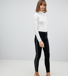 Черные джинсы скинни с шевронным узором на боковых вставках River Island Molly - Черный
