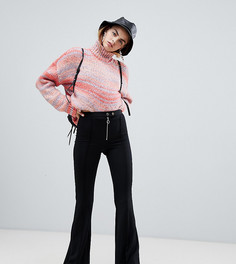 Расклешенные брюки с молнией Bershka - Черный