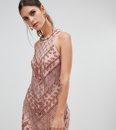 Розовое облегающее платье с декоративной отделкой River Island - Розовый