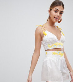 Бралетт с вышивкой PrettyLittleThing - Белый