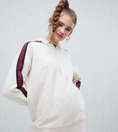 Серовато-бежевый меланжевый худи удлиненного кроя Monki - Бежевый
