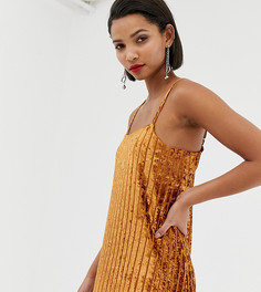 Бархатный топ медного цвета на бретельках River Island - Медный