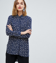 Асимметричная блузка в горошек Esprit - Темно-синий